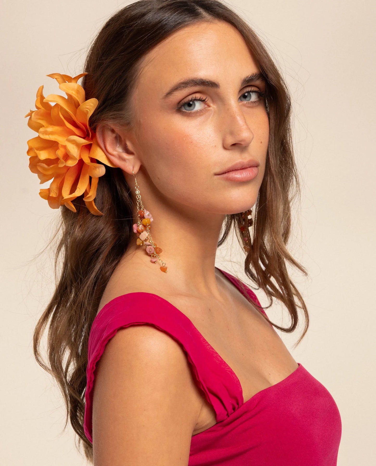 HAIR CLIP FLOWER · ORANGE