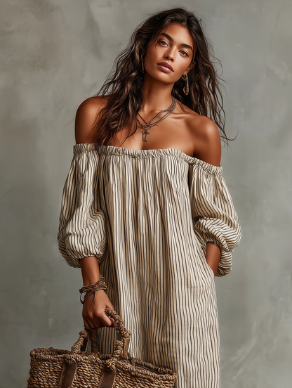 Carmen | Vestido de algodón y lino