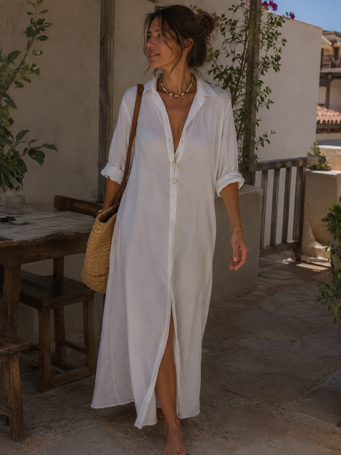 Sonia | Vestido Maxi Negro Largo con Botones