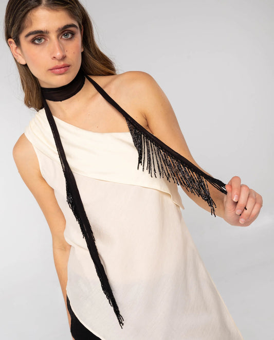 FOULARD CON FLECOS · NEGRO