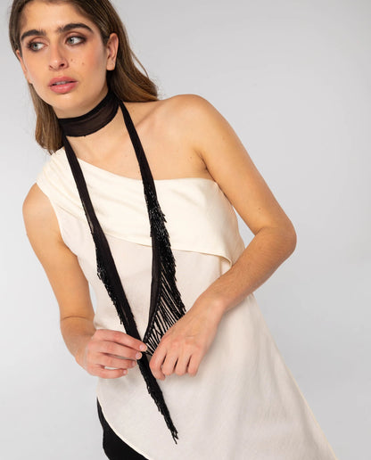 FOULARD CON FLECOS · NEGRO