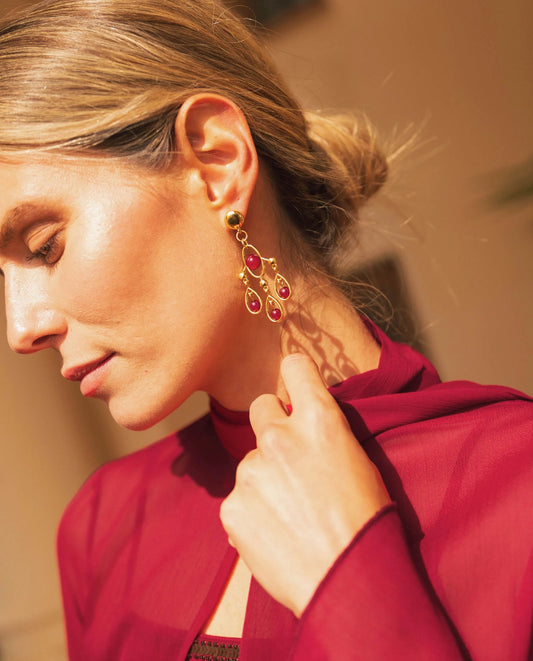 PENDIENTES SOLEIL  · ROJO