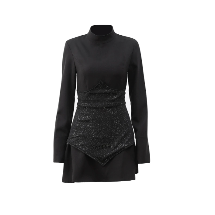 CARMEN - MINI VESTIDO BOHO NEGRO