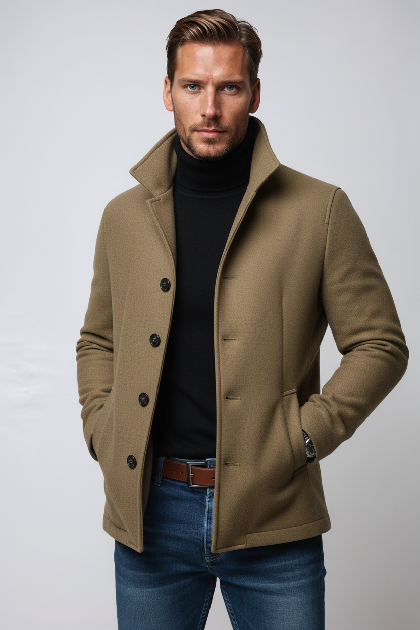 Thomas - Chaqueta con Cuello Alto y Botones