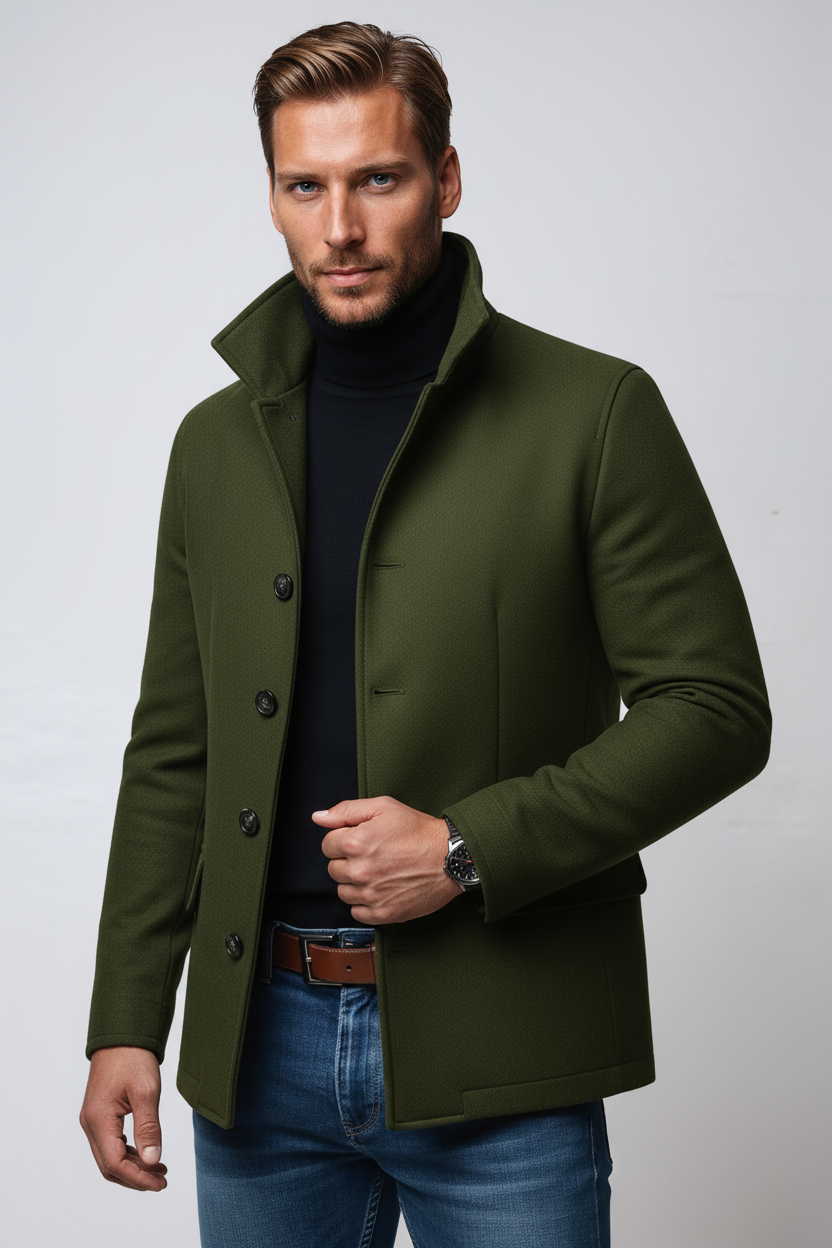 Thomas - Chaqueta con Cuello Alto y Botones