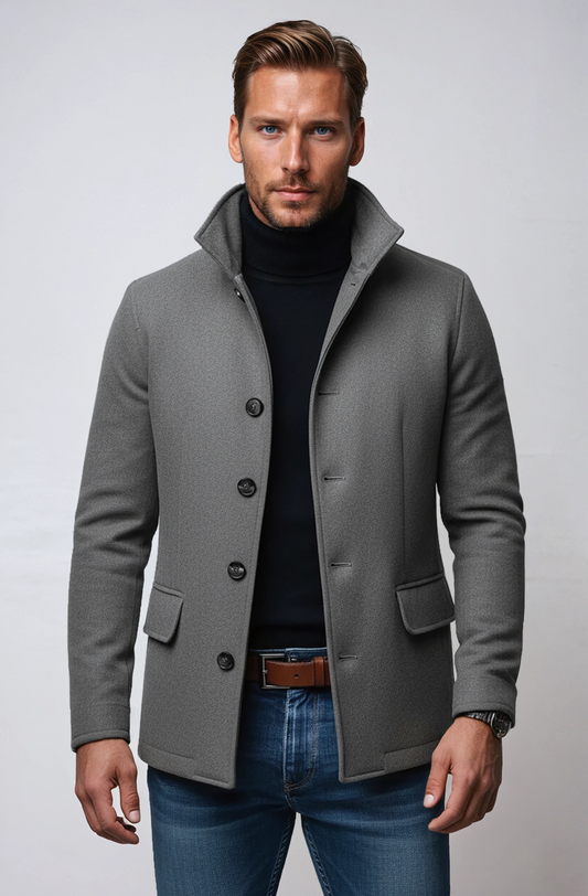 Thomas - Chaqueta con Cuello Alto y Botones