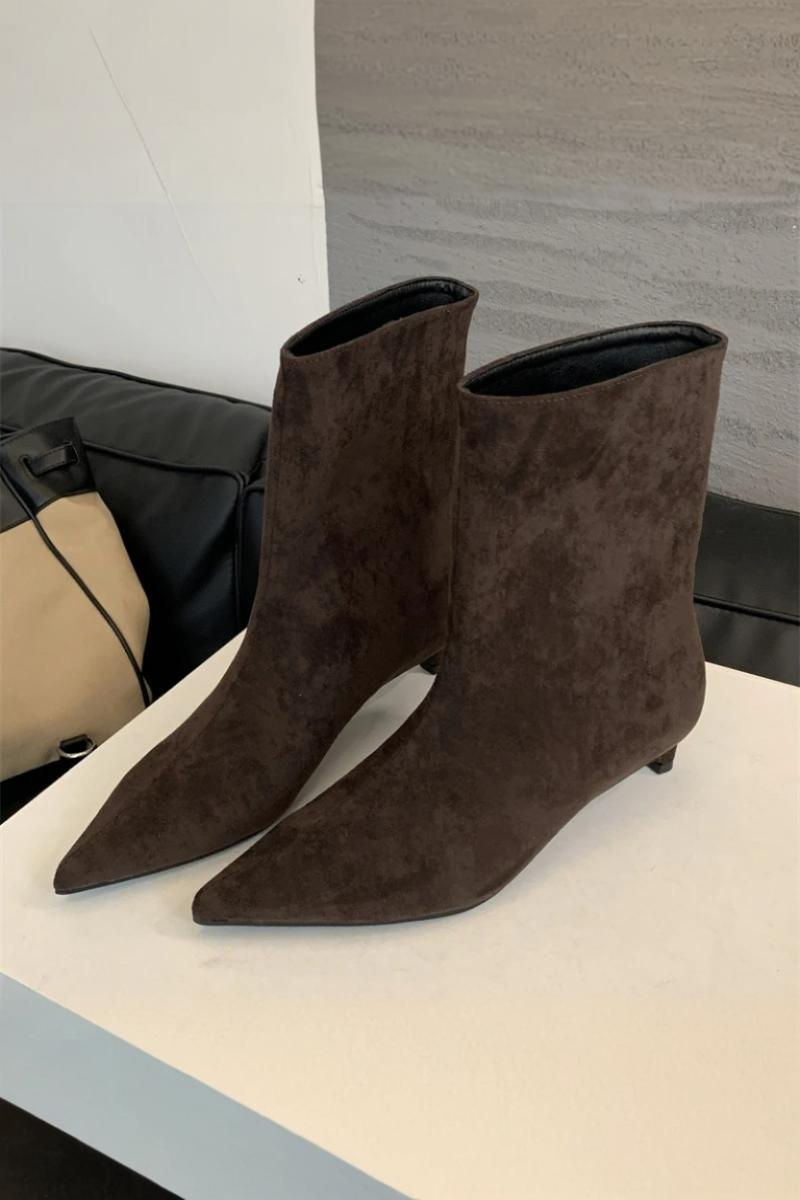Vaelia - Botines con forma puntiaguda y tacón bajo