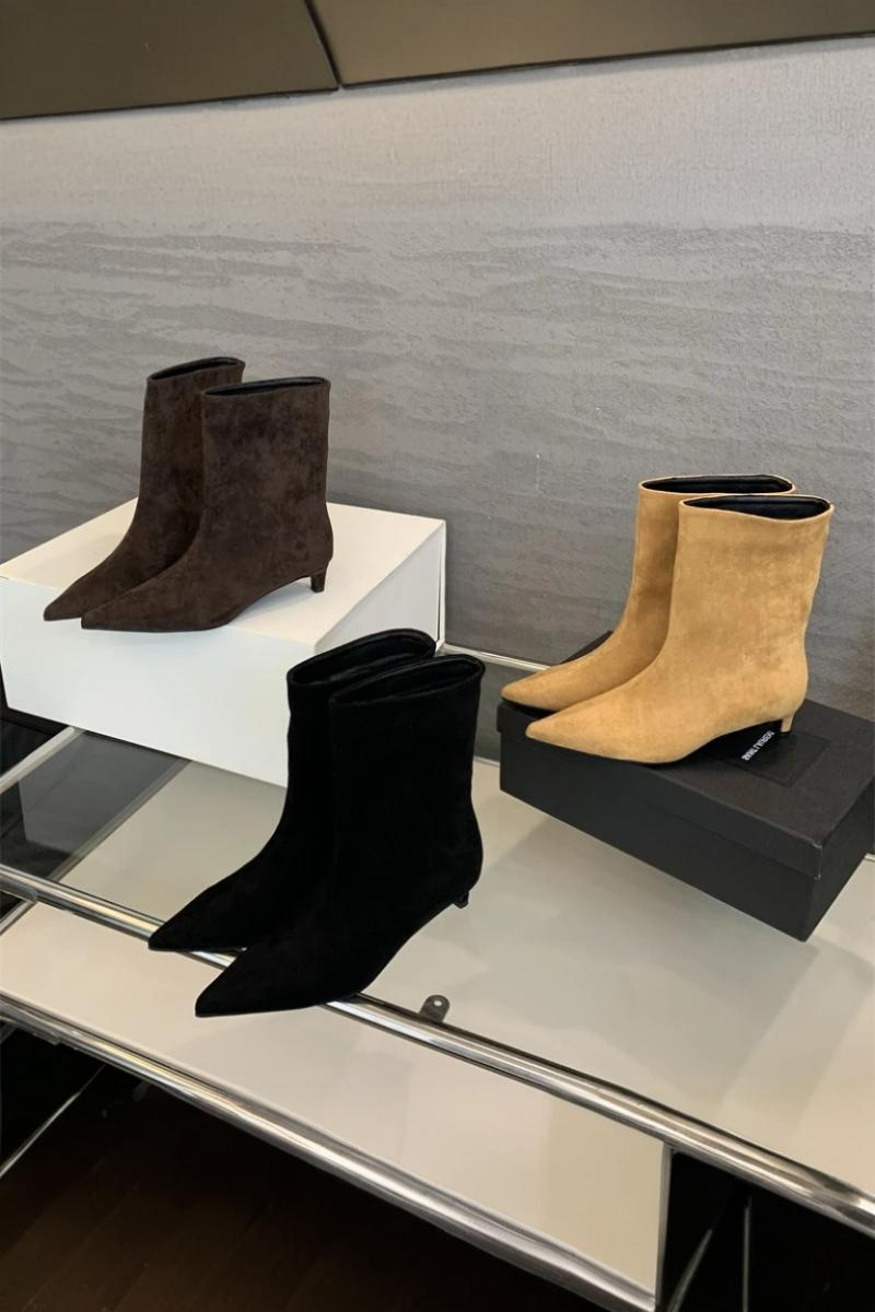 Vaelia - Botines con forma puntiaguda y tacón bajo