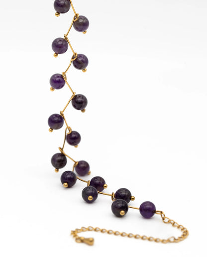 COLLAR ZIGY AMETISTA · ACERO BAÑO ORO