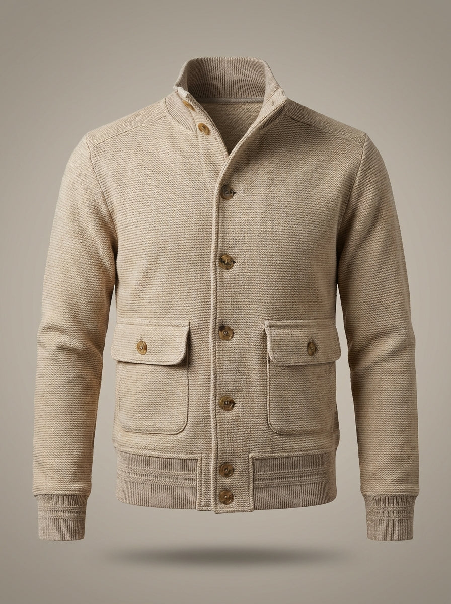 Leo - Chaqueta de punto con mangas largas y cuello alto