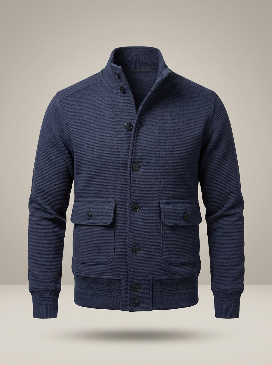 Leo - Chaqueta de punto con mangas largas y cuello alto