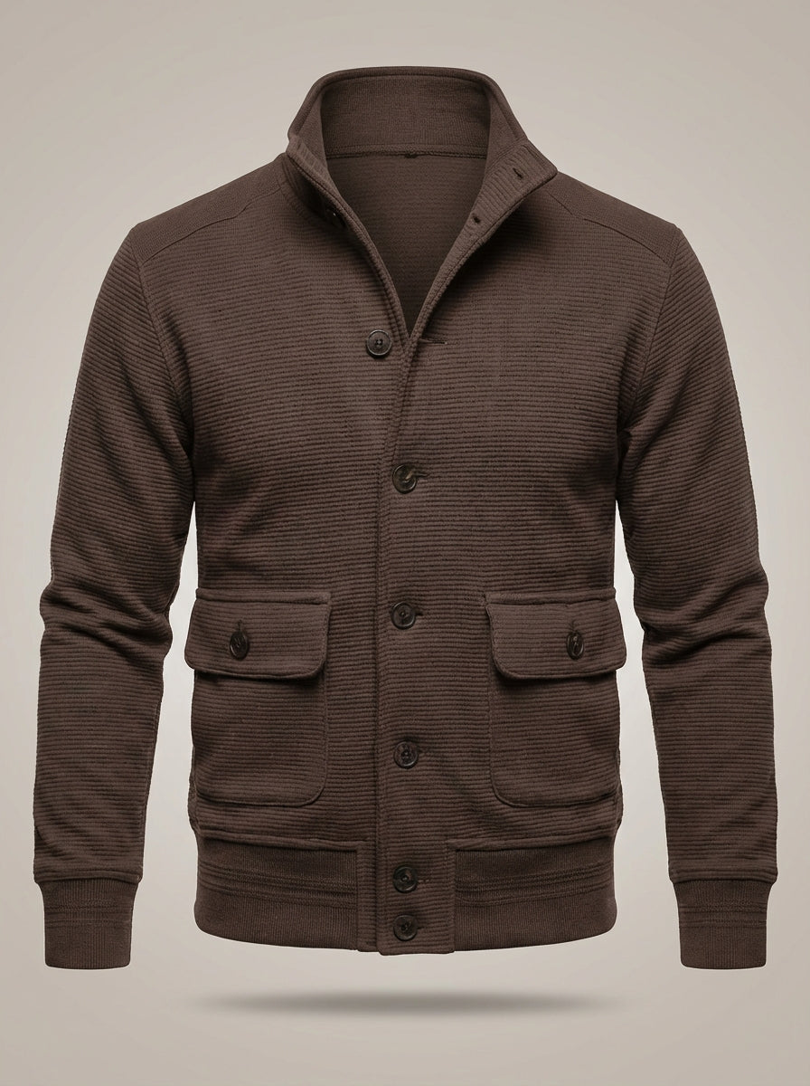 Leo - Chaqueta de punto con mangas largas y cuello alto