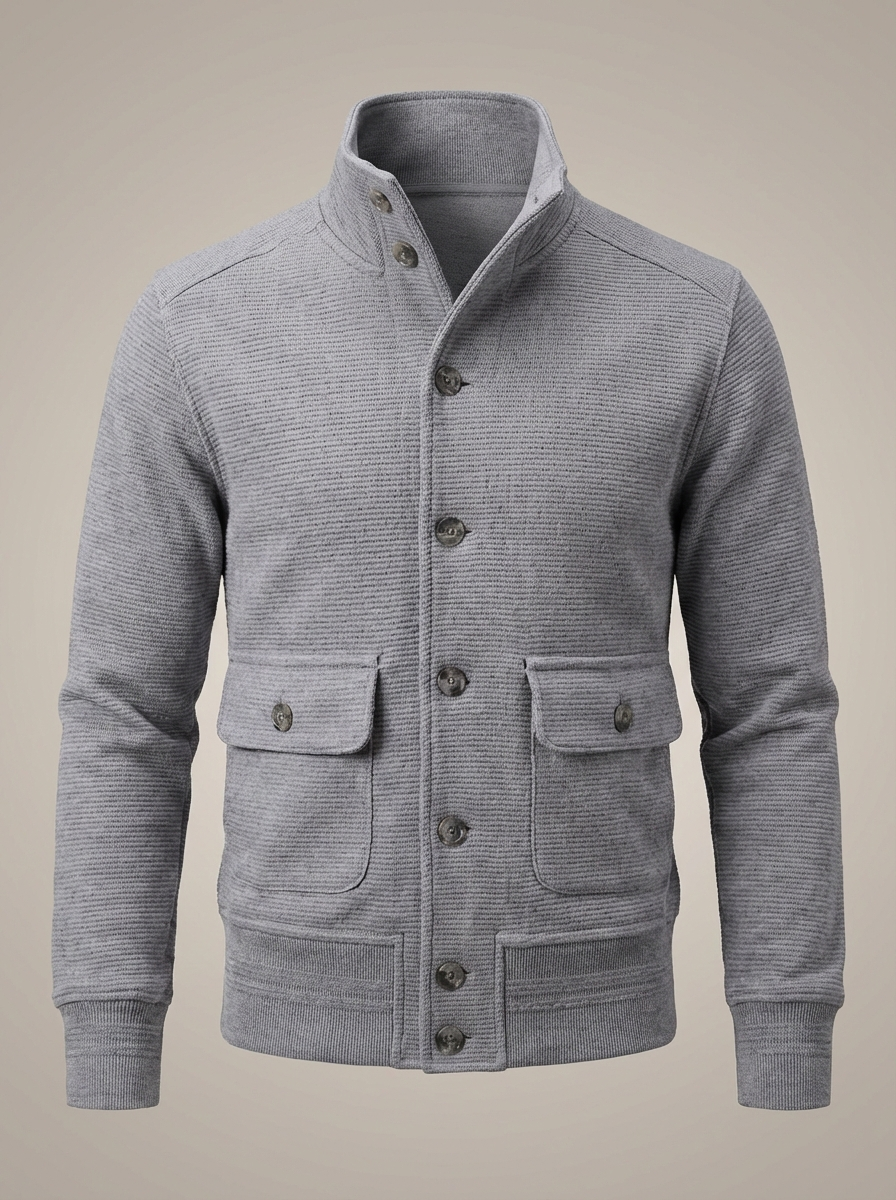 Leo - Chaqueta de punto con mangas largas y cuello alto