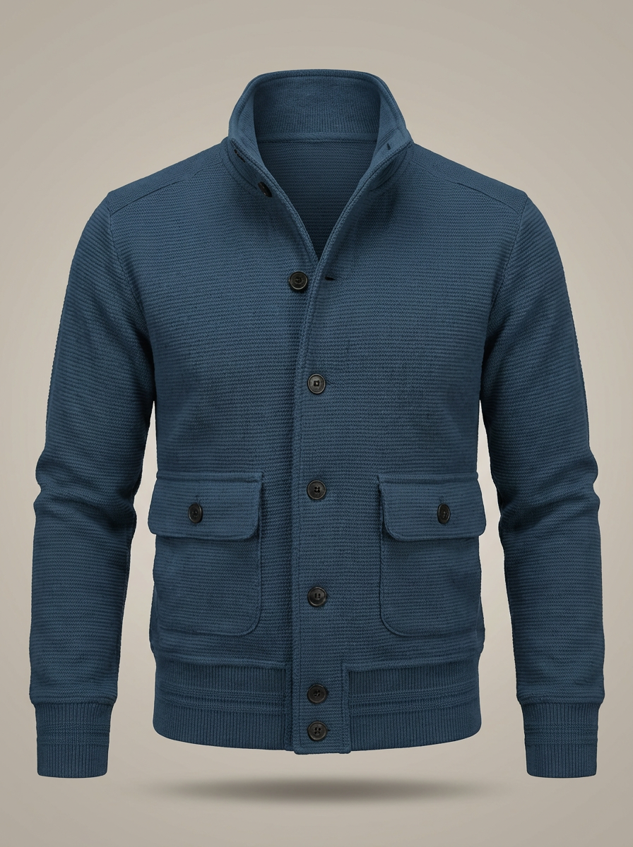 Leo - Chaqueta de punto con mangas largas y cuello alto