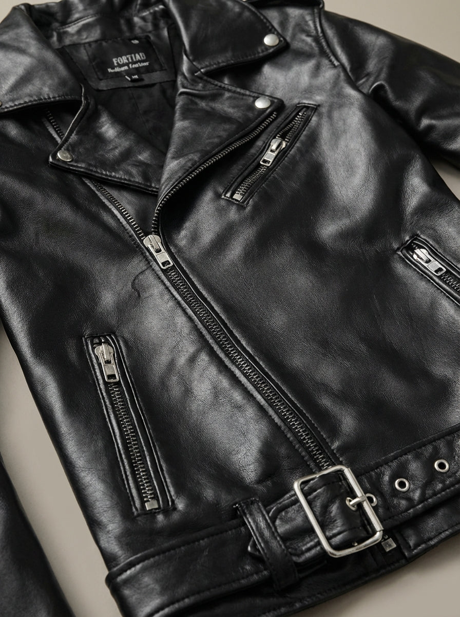 Dani - Chaqueta de Biker con Cinturón