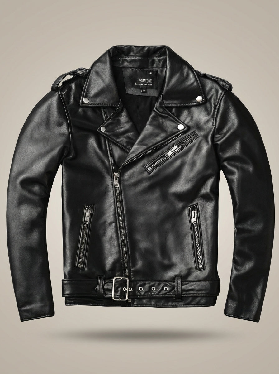 Dani - Chaqueta de Biker con Cinturón