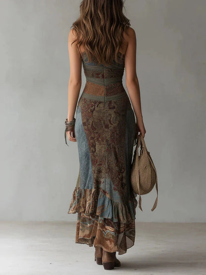 Mariana | Vestido largo con estampado étnico