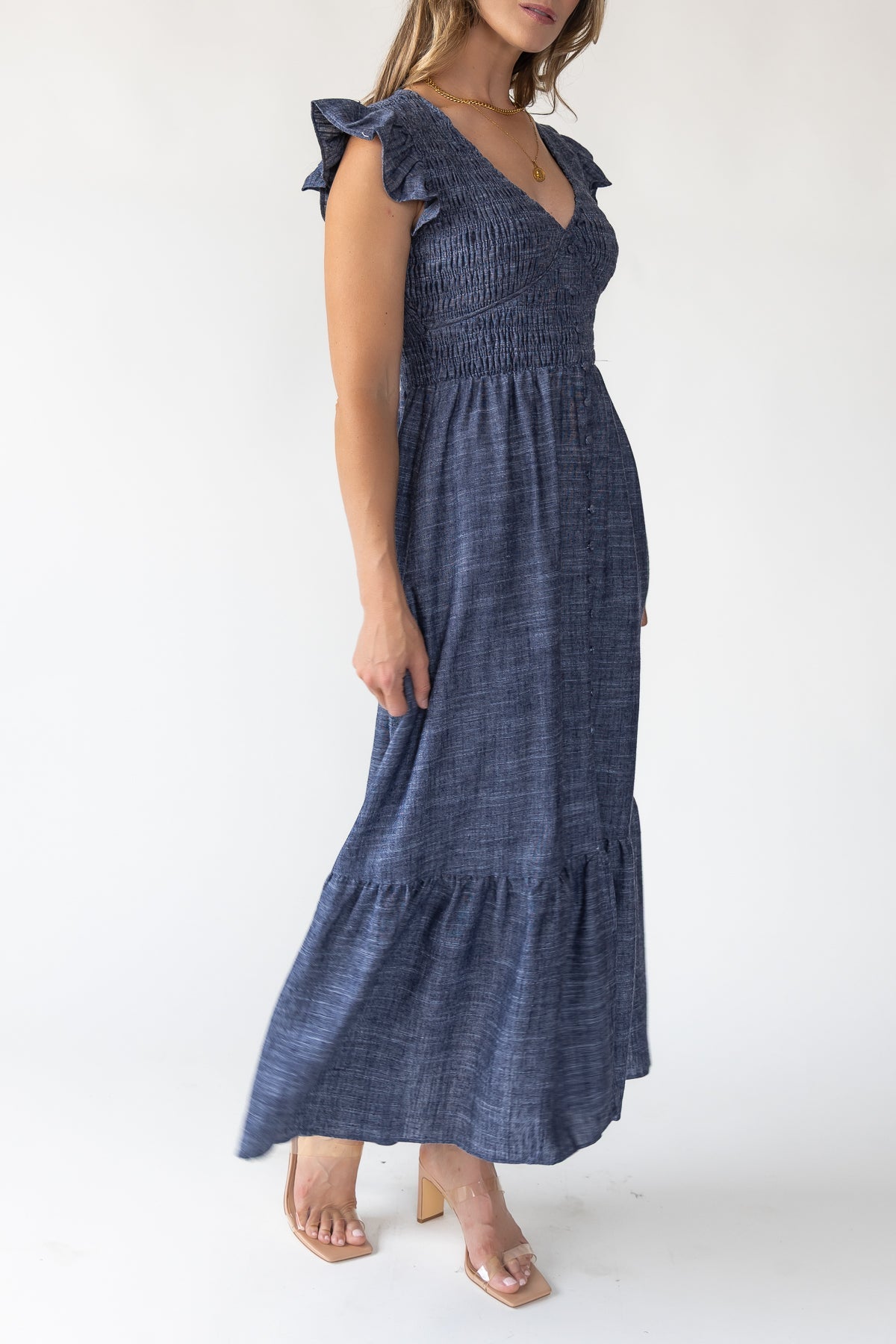 CELIA - VESTIDO LARGO FRUNCIDO