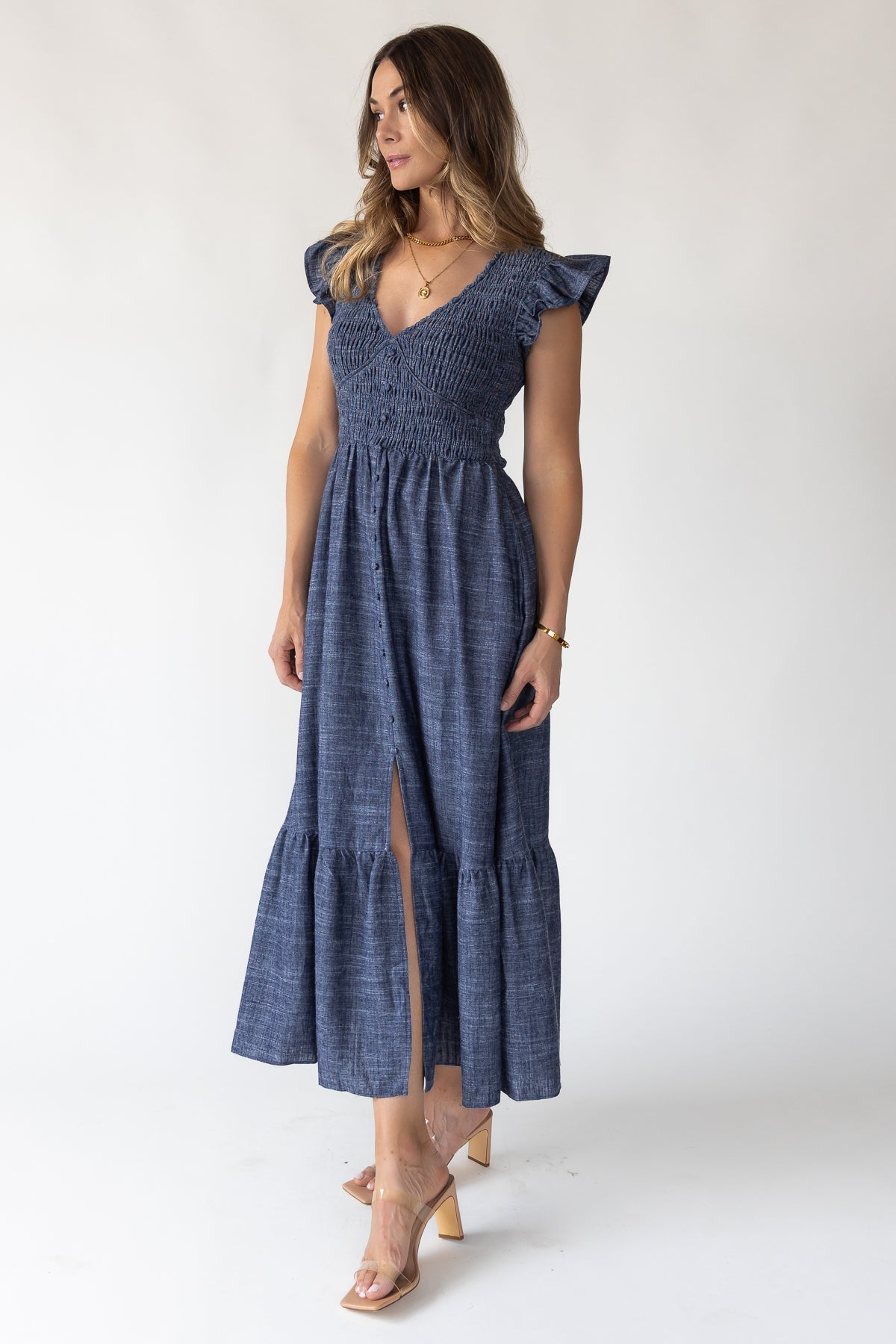 CELIA - VESTIDO LARGO FRUNCIDO