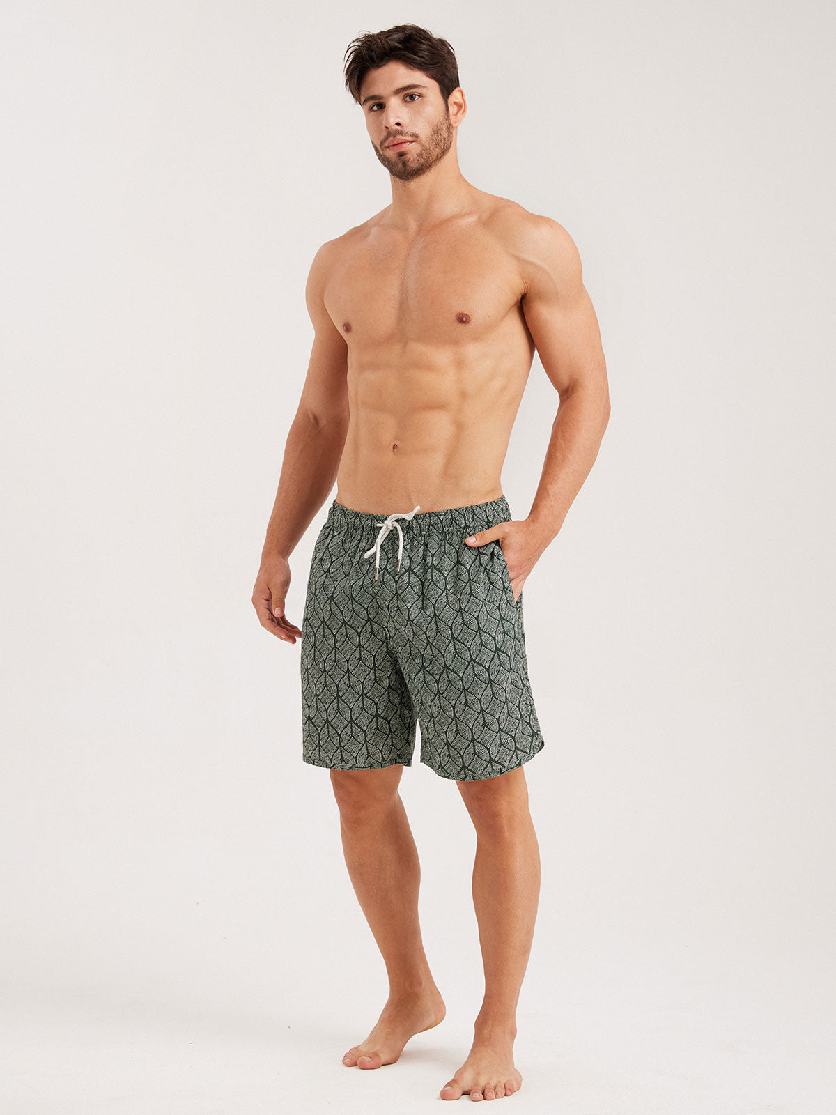 Hapnix® - Bañador Verde de 7" para Hombre