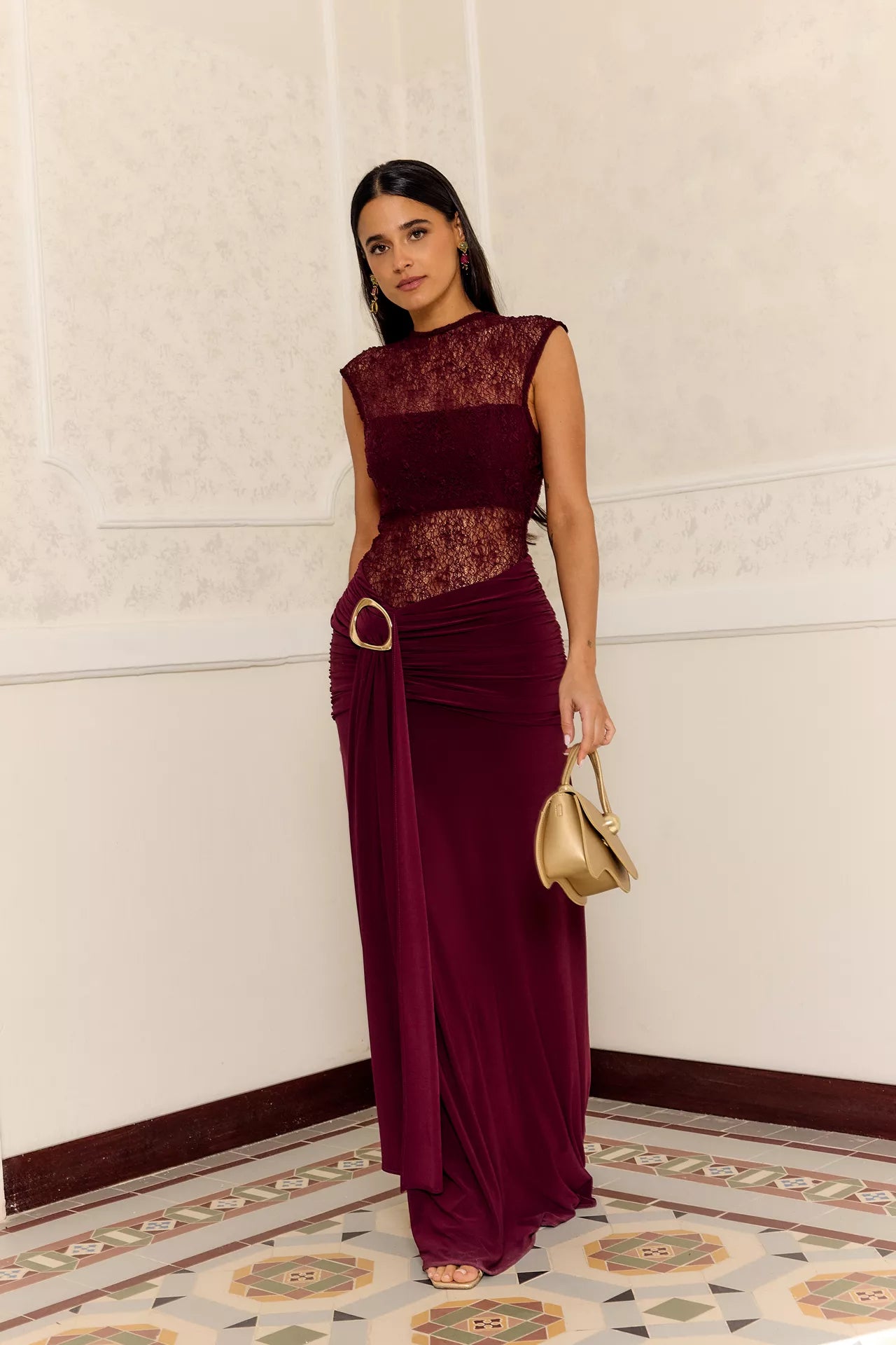 Paula | Vestido Burdeos