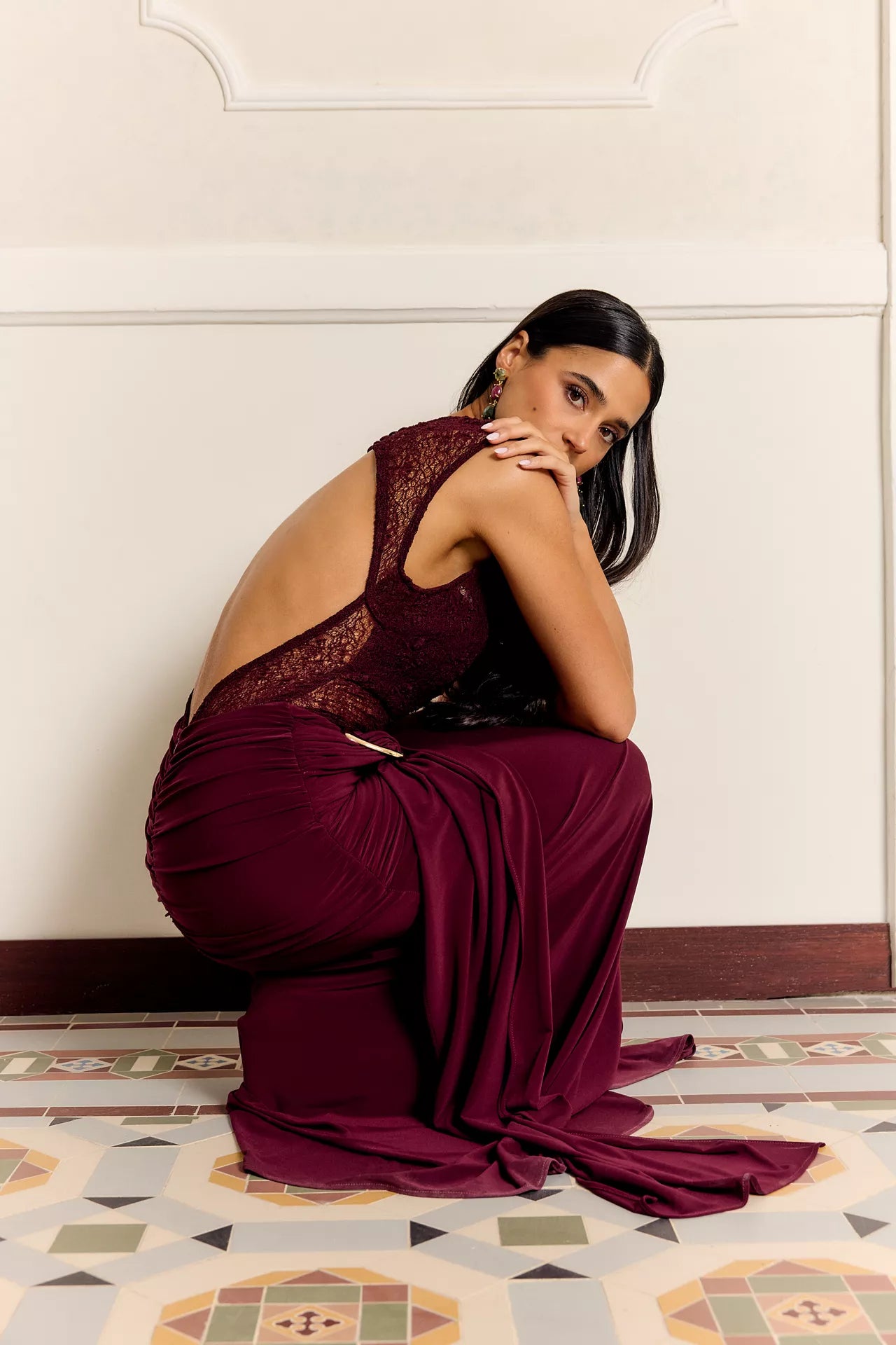 Paula | Vestido Burdeos
