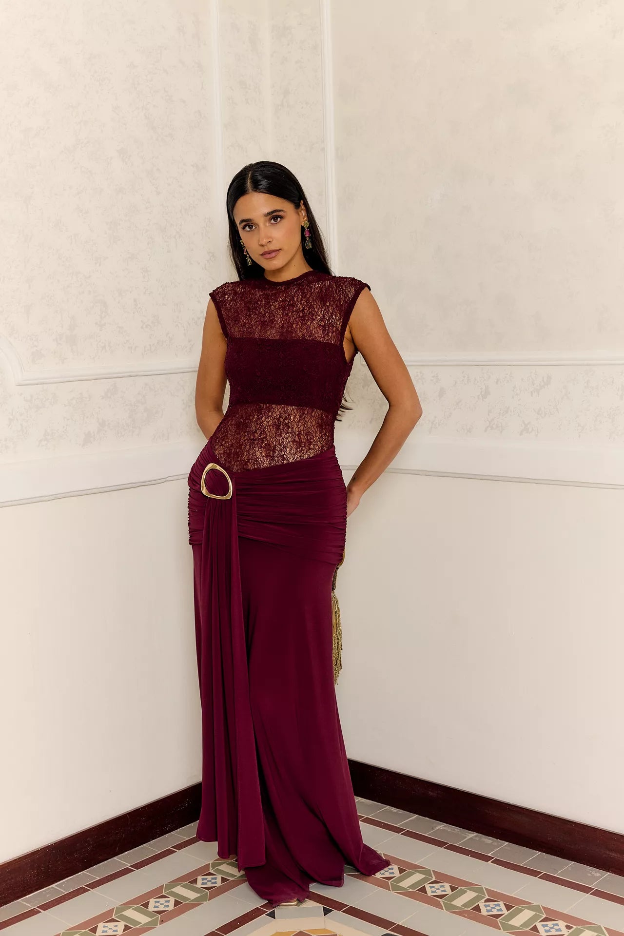 Paula | Vestido Burdeos