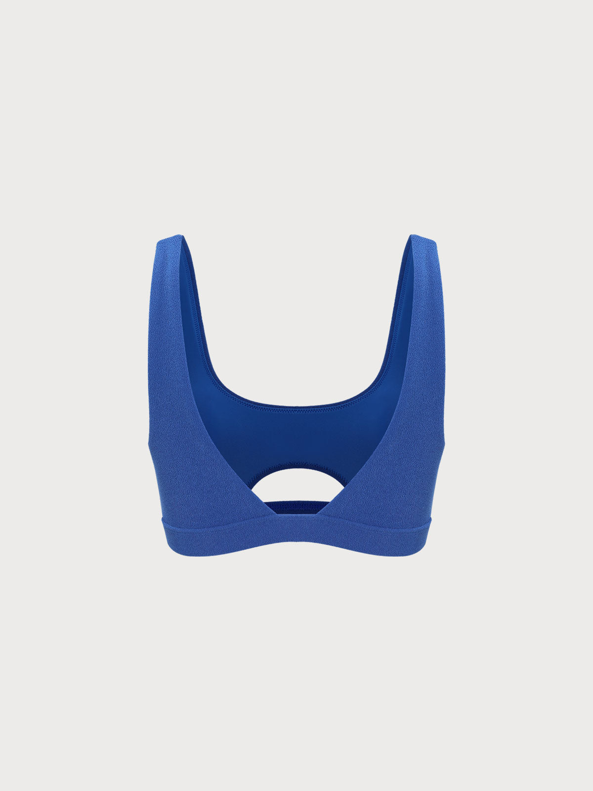 TOP DE BIKINI RECORTADO EN AZUL MARINO ECONYL®