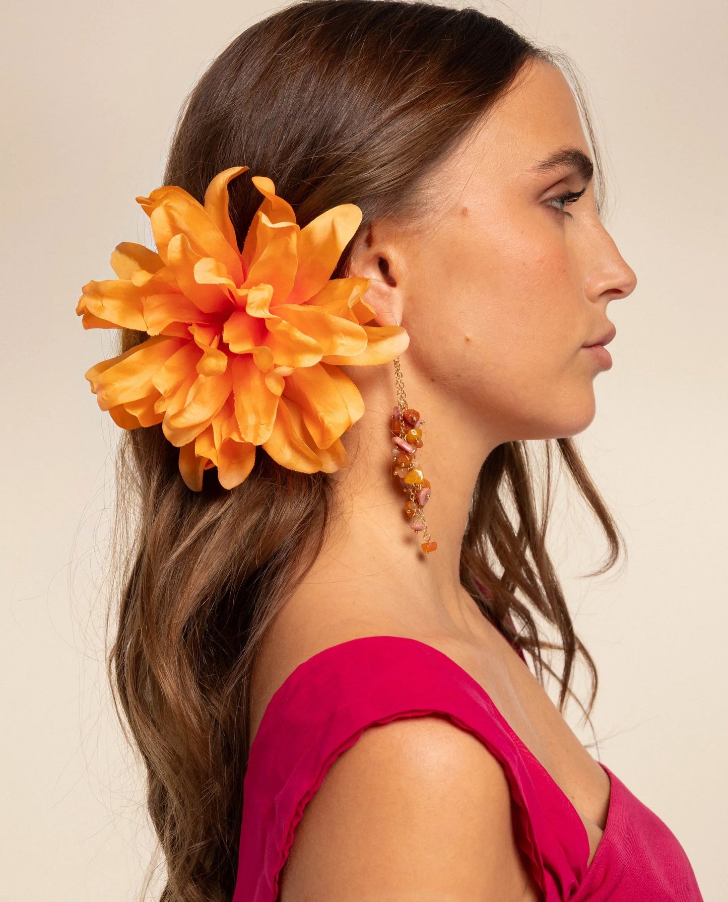 HAIR CLIP FLOWER · ORANGE
