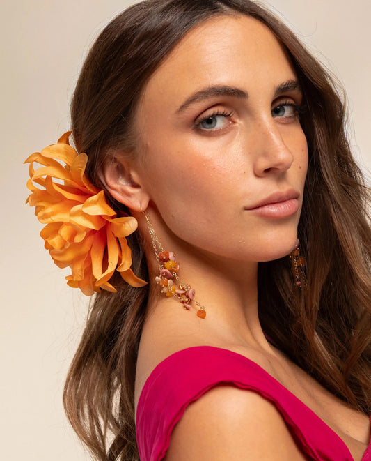 HAIR CLIP FLOWER · ORANGE
