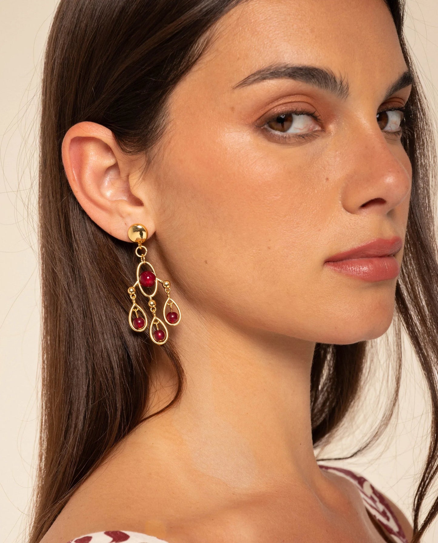 PENDIENTES SOLEIL  · ROJO