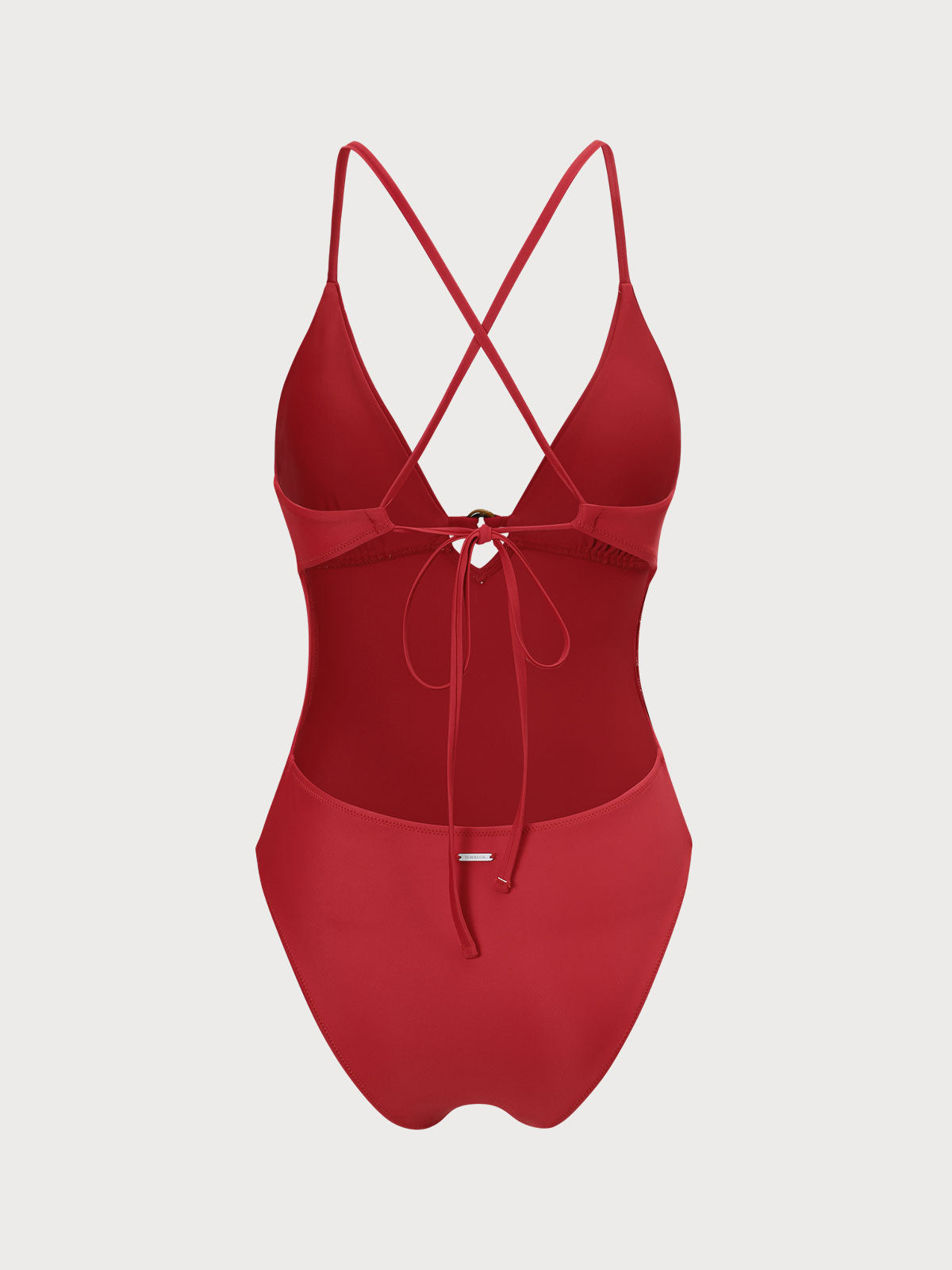 Traje de Baño de Una Pieza con Corte Rojo ECONYL®