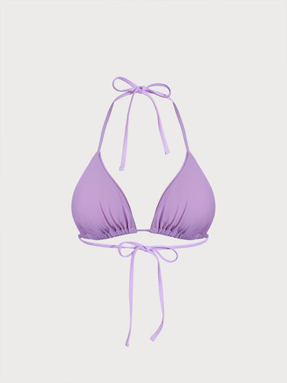 TOP DE BIKINI TRIÁNGULO CON HALTER ECONYL® MORADO
