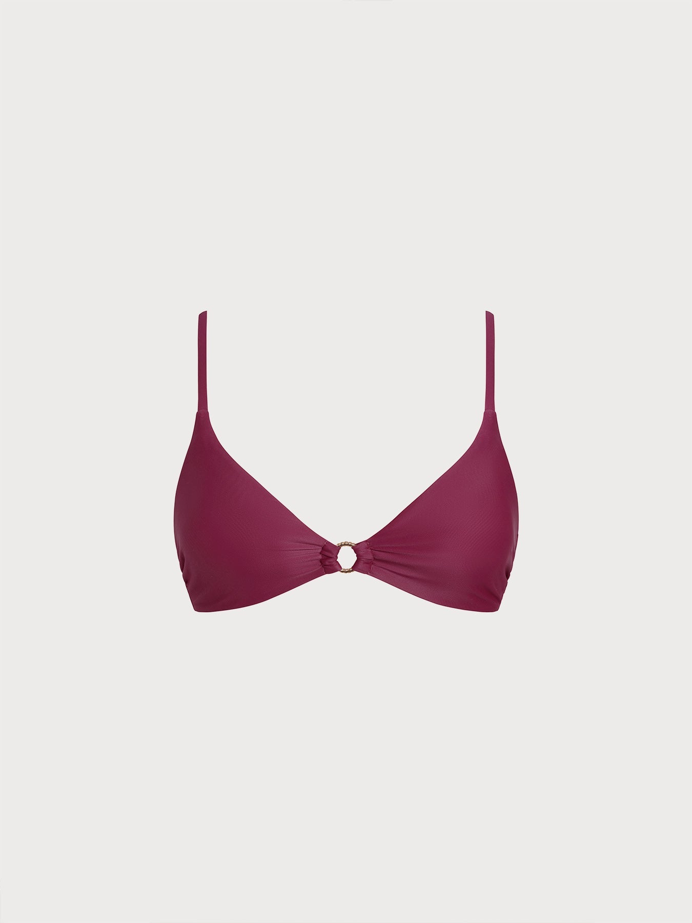 TOP DE BIKINI O-RING EN COLOR ROJO VINO ECONYL®