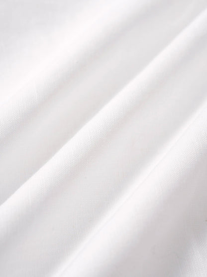 Pantalones Cortos de Cubierta de Algodón-Lino Blancos