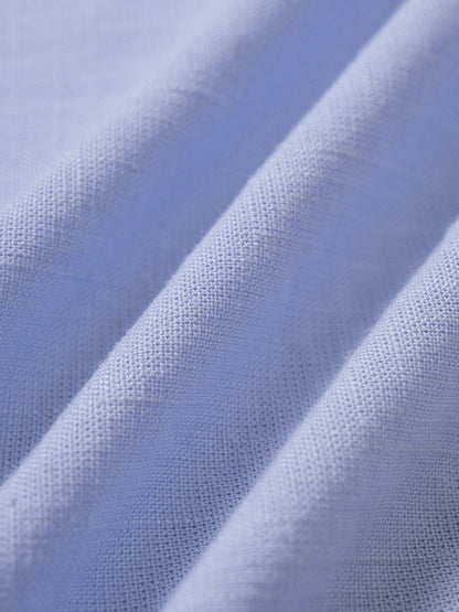 Vestido de Playa con Corte en la Cintura y Tirantes Fruncidos en Azul Pálido