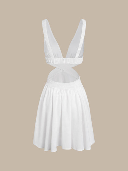 Vestido de Playa Arrugado Blanco