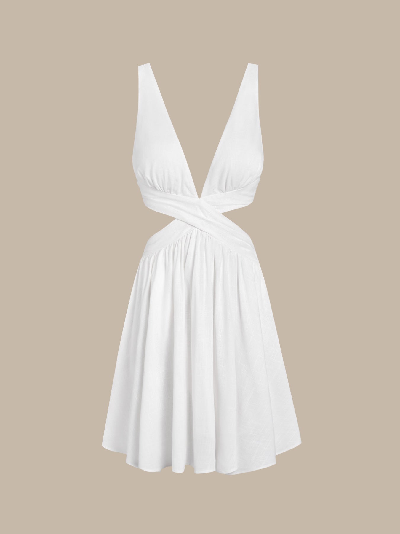 Vestido de Playa Arrugado Blanco