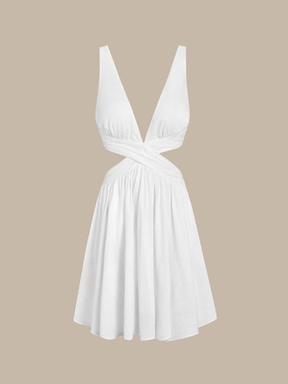 Vestido de Playa Arrugado Blanco